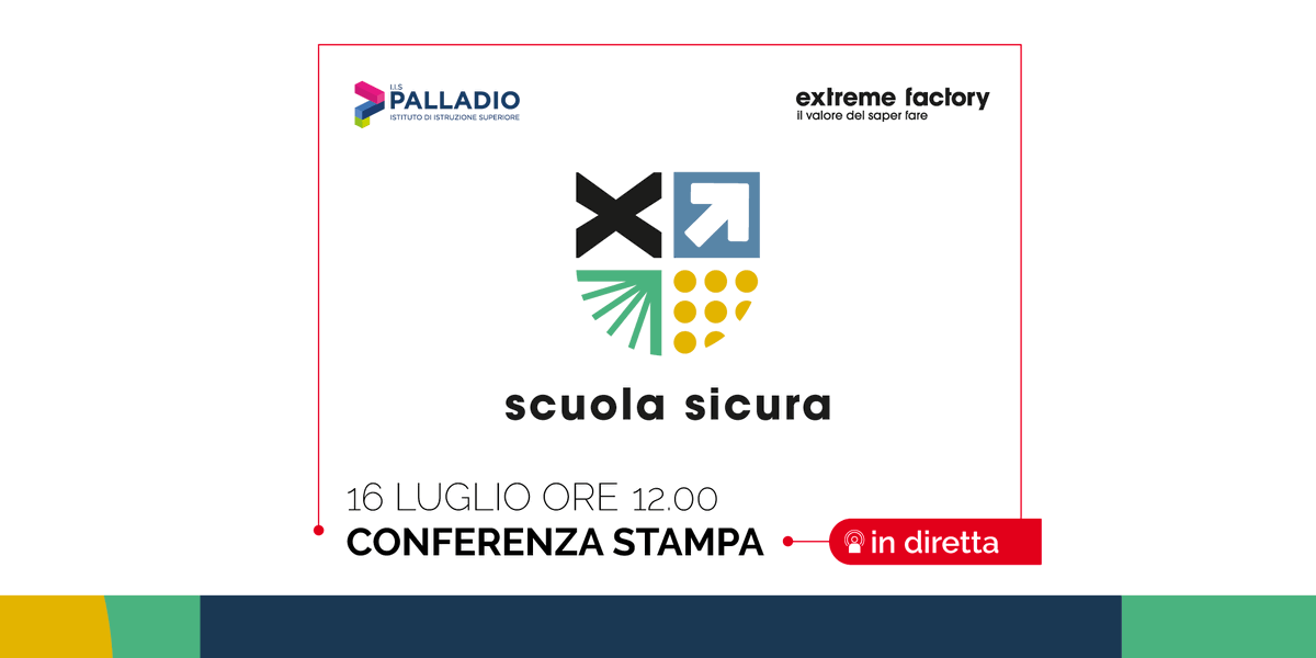 Extremefctry's tweet photo. Domani alle ore 12.00 presso l’istituto superiore #Palladio di #Treviso si terrà la #conferenzastampa (con diretta Facebook) per la presentazione del progetto #Scuolasicura @extremefctry #istitutopalladio #extremefactory https://t.co/6cV2Ek7bhf
