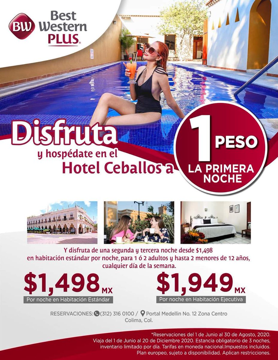 Best Western Plus 𝗛𝗼𝘁𝗲𝗹 𝗖𝗲𝗯𝗮𝗹𝗹𝗼𝘀 𝗖𝗼𝗹𝗶𝗺𝗮. #CentroHistórico #SafeTravels
Reserva ☎ (312)-3160100
📲 wa.me/523121111810 (WhatsApp)
informes@hotelceballos.com