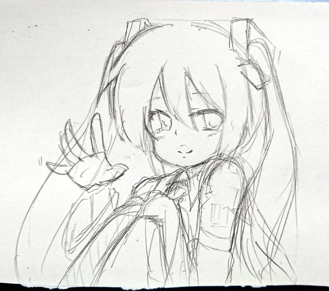 線が多すぎてなんだかよくわからないらくがきミクさん| ε:) 