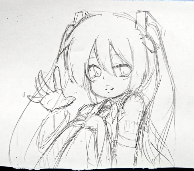 線が多すぎてなんだかよくわからないらくがきミクさん| ε:) 
