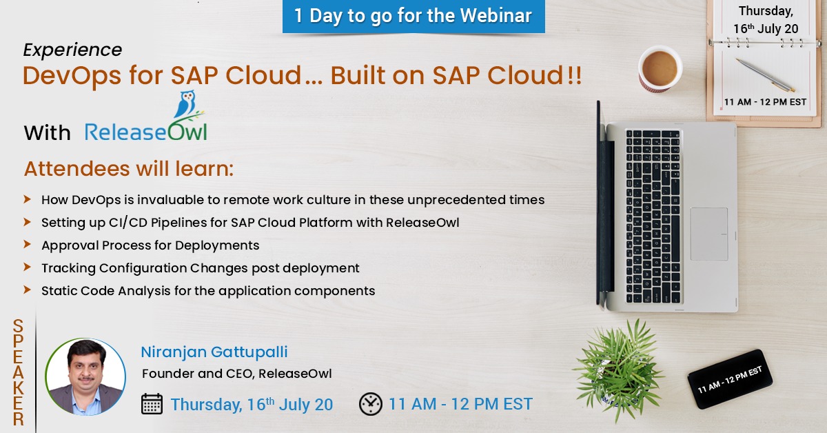 tweet_niranjan's tweet photo. 1 DAY to go... for the webinar ...
Incase, you missed it earlier - Please register with this URL: https://t.co/87TAyJo9Fr or DM for the webinar link @SAP @sapcp #SAP #SAPDigital #SAPappcenter #SAPCloud #SAPforME https://t.co/gtY6UX36GR