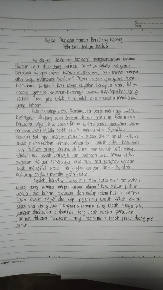 sharkfufu's tweet photo. @FiersaBesari "Ketika Duniamu Hancur Berkeping-keping
               Februari, tahun kedua"

bagian favorit di buku Garis Waktu, yg paling ngena semua part ini huhuu😭. dulu aku pinjem bukunya dari tmn terus nyalin isinya ke binder hehehhe https://t.co/JCF7oHsUZ2