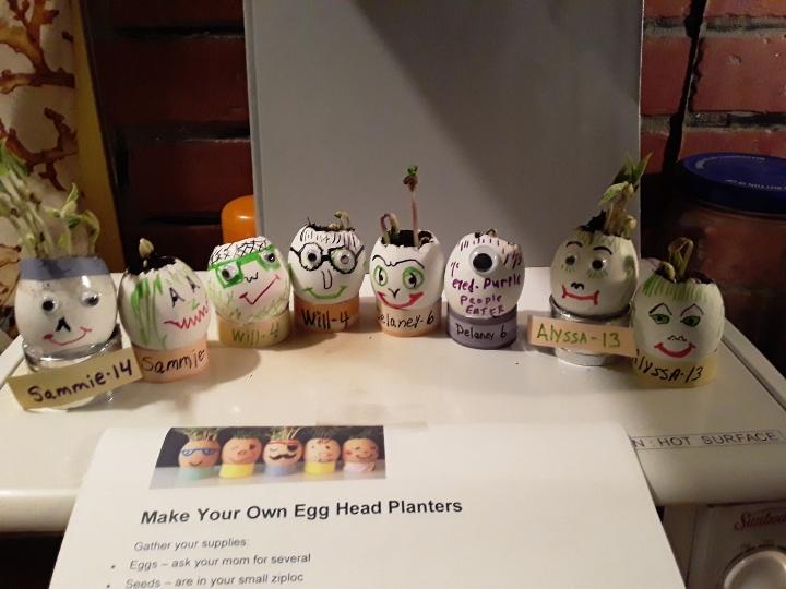 Egghead planter art from one of our Summer Lunch Program families.