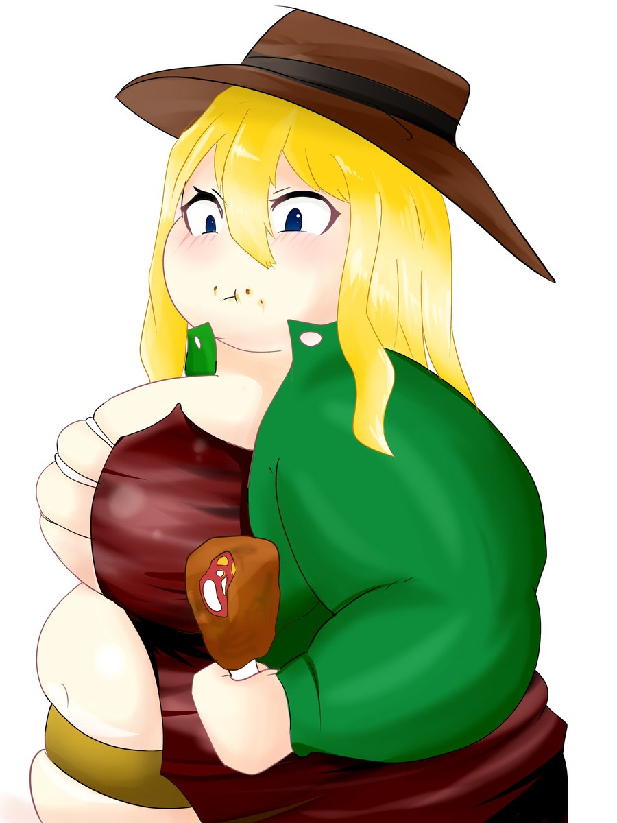 O Xrhsths チョコ95 Sto Twitter リクエストイラスト 荒野の女戦士の肥満化イラスト