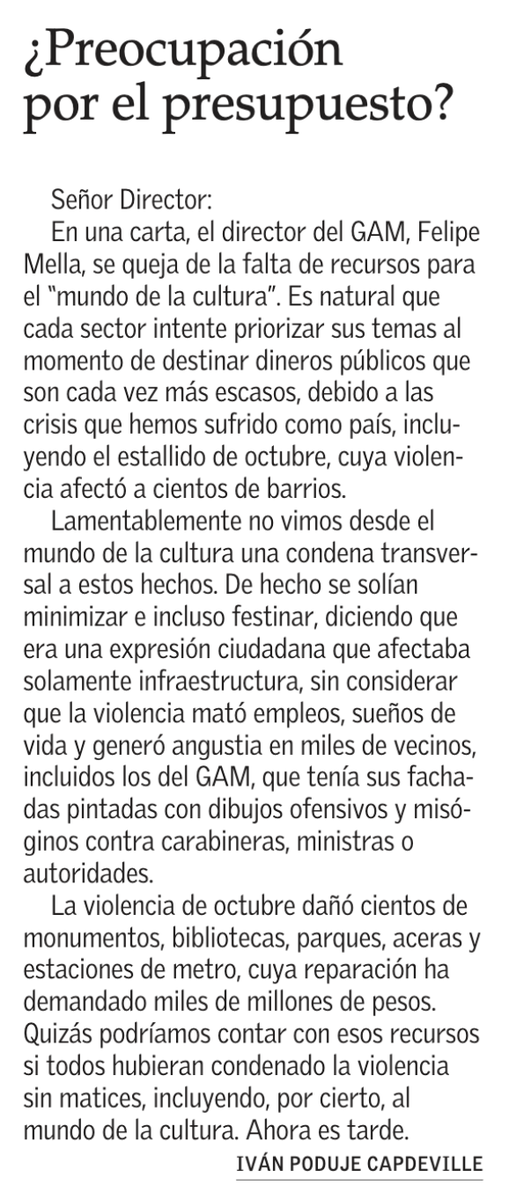 joseantoniokast's tweet photo. Es triste ver cómo nuevamente la violencia vuelve a asomarse en nuestras calles. Ojalá, como dice Ivan Poduje, no tengamos cómplices que después se quejan por la falta de recursos, pero que callaron mientras destruían nuestras ciudades y barrios. https://t.co/GStqspaadz