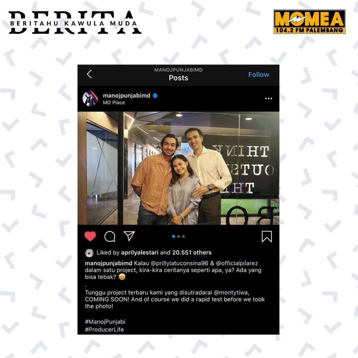 momea_fm's tweet photo. Pertunangan Prilly Latuconsina dan Reza Rahadian
Read More : https://t.co/x98RYkbeLL
——
#PrillyLatuconsina
#RezaRahadian
#MyLecturerMyHusband
#MDpictures
#Berita
#BeritahuKawulaMuda
#MOMEAfm
——
source : @kompascom https://t.co/Qi7Ww3Ru7D