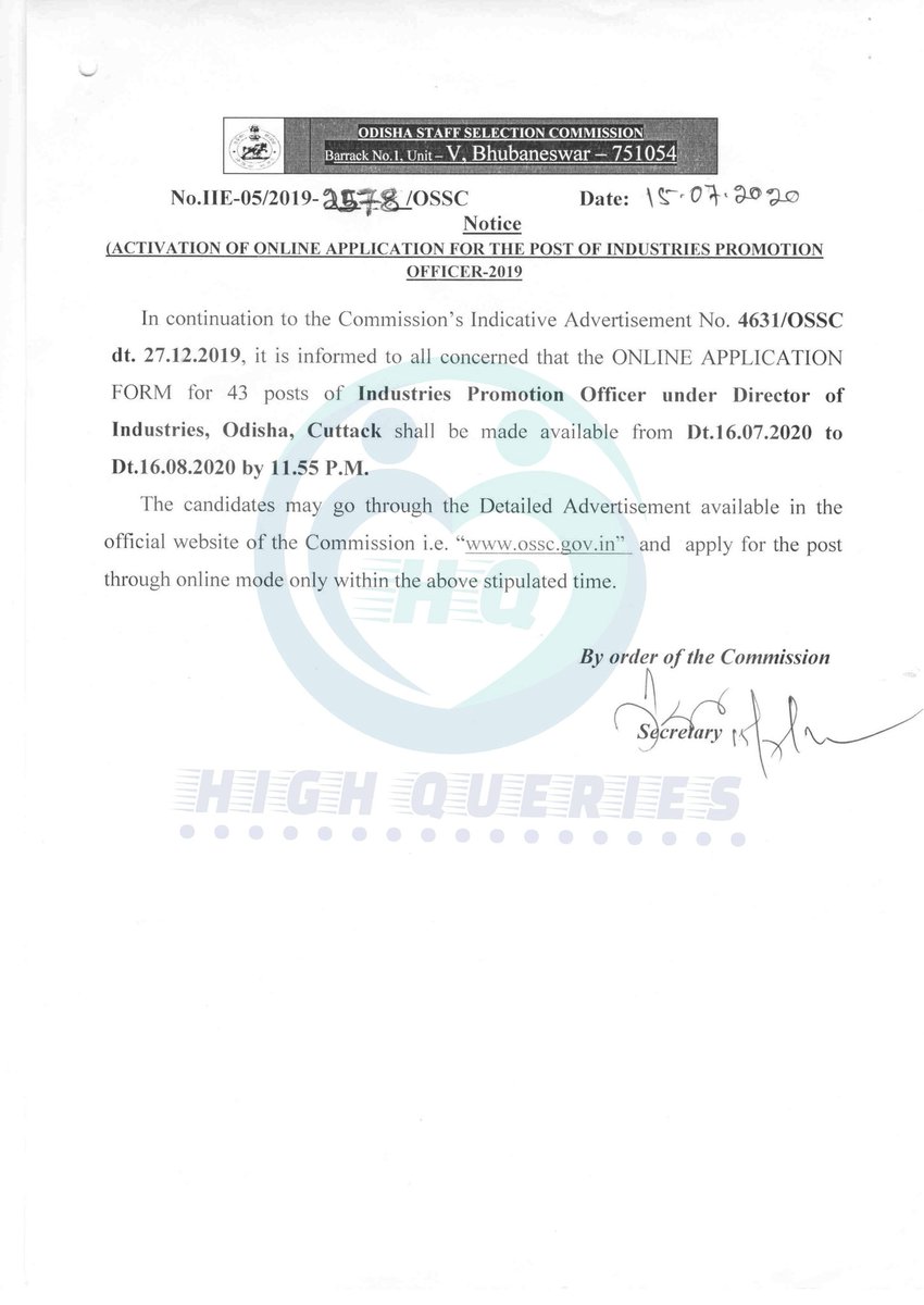 HighQueries's tweet photo. #Odisha
#Staff_Selection_Commission
Activation of Online Application for the Post of Industries Promotion Officer -2019
Link:- https://t.co/pXZchngfw3
#we_care
https://t.co/WW4VGZPwxr https://t.co/fHvPff9o26
