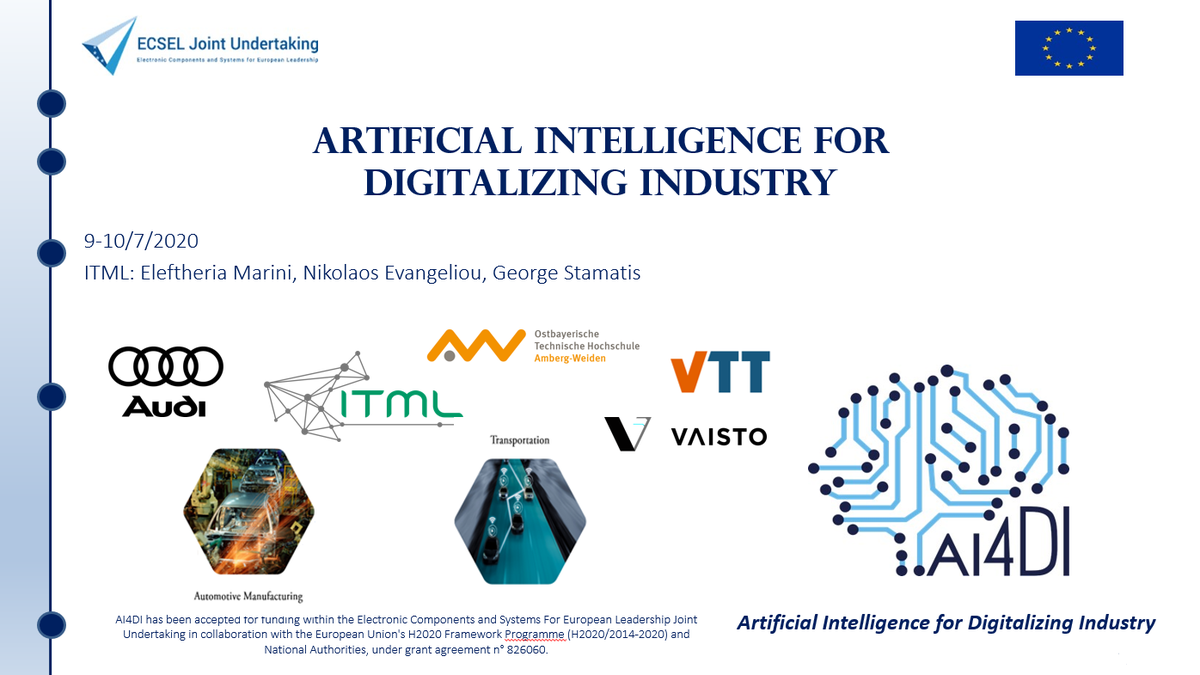 ITMLGR's tweet photo. The 1st Review Meeting of the @Ai4Di project was held online on the 9th-10th of July. Contributing to the automotive and transportation activities, #ITML presented the work carried out during the first year period. #AI #DigitisingIndustry #Audi #AG #VTT #VAISTO #OTH https://t.co/Wx0hsfYngN