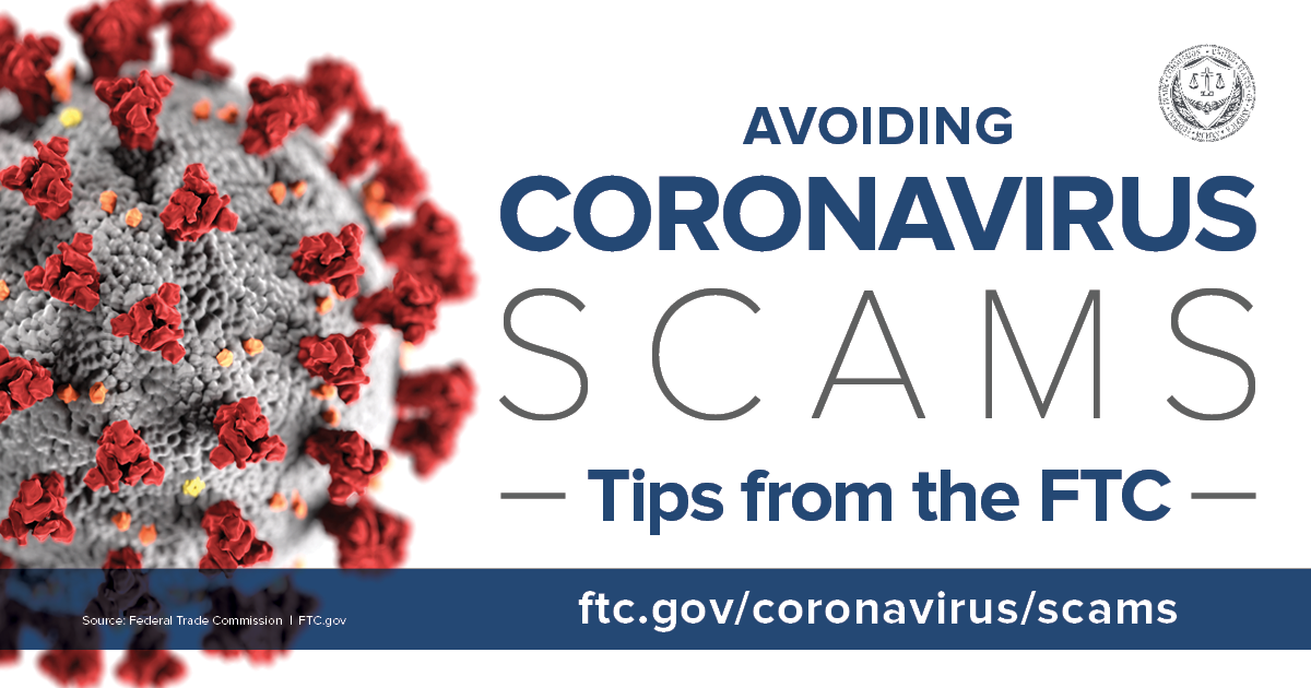 FTC's tweet photo. How to avoid #COVID19 government imposter scams: https://t.co/eBJX3lpX4t #MilConsumer2020 #coronavirus https://t.co/u2ZYb5qwmG