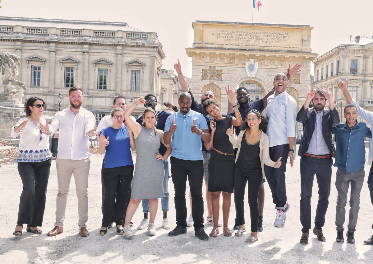LesDetermines's tweet photo. Une rentrée sous le soleil de #Montpellier ☀️, une première pour le programme de formation‼️

Autour de @mousscama, les #DTR ont partagé leur vision de  l’#entrepreneuriatpourtous et par tous !

Bienvenue aux nouveaux #DTR !

#MMM #MTP #MONTPELLIERNOW #PROMO16 https://t.co/FAUtEoOKPg