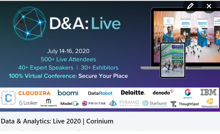 catalina's tweet image. Get your super glue ready! Our @WesChaar &amp;amp; @MartaCyhan are gearing up for their #DataAnalyticsLive keynote, tomorrow, 7/16 @ 12 ET: &quot;If  Data Is The Great Consumer Connector, Then ML &amp;amp; AI Are The Super Glue.&quot; Get a free pass @ ow.ly/s3Pq50Ata4H. #Data