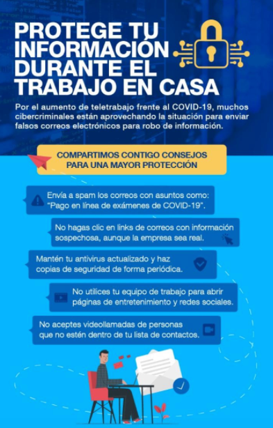 CyberHackIT_SAS's tweet image. Por el aumento de #teletrabajo frente al #COVID19 19, muchos #cibercriminales están aprovechando la situación para enviar falsos correos electrónicos para robo de información.

Compartimos contigo algunos #consejos que te ayudarán a #ProtegerTuInformación y la de tu compañía.