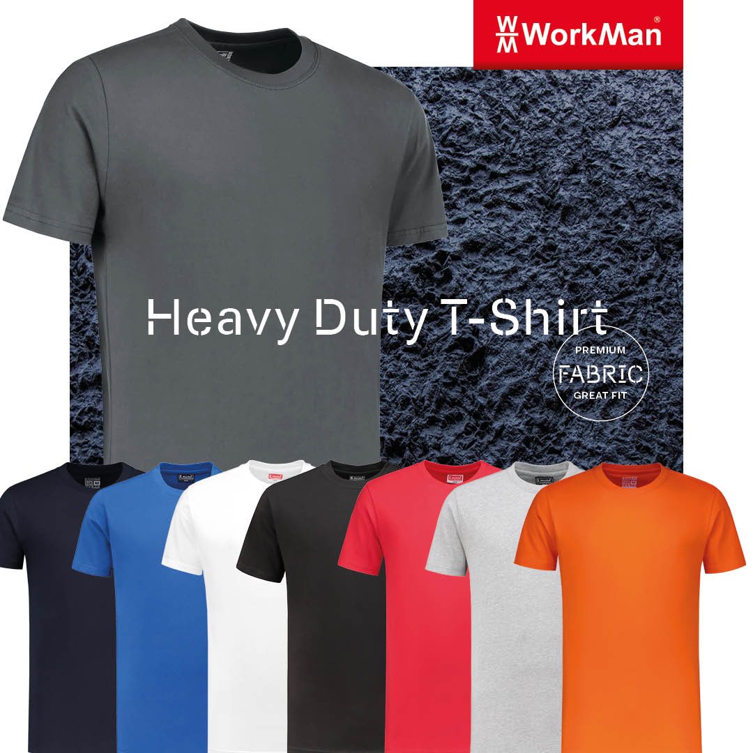 Workmanworkwear's tweet photo. Match one of the eight colours with your corporate design! 
⠀⠀⠀⠀⠀⠀⠀ For more information about the WorkMan® collection or points of sale, visit: https://t.co/S1lxYFWaXb or send an e-mail to info@workman.nl. #tshirt #heavyduty #workman #workwear https://t.co/JX8hJEfWxb