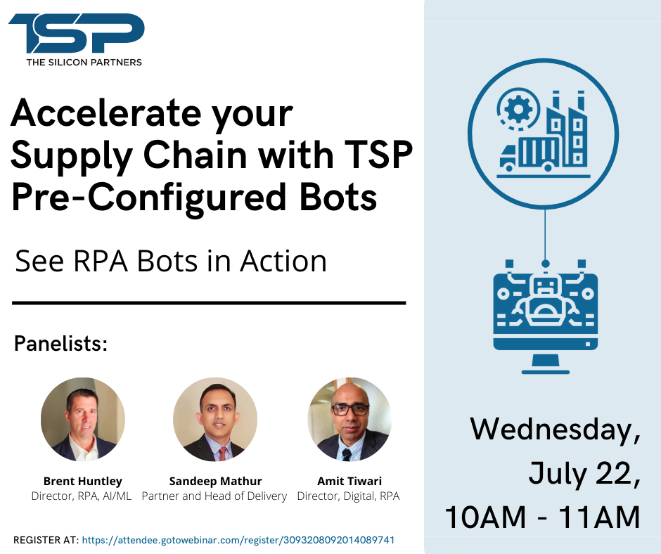 TheSiliconPartn's tweet photo. See TSP demonstrate the use of #UiPath #Bots in the #SAP Supply Chain that will
-Create an SAP Invoice from a Vendor PDF Invoice
-Update ETA Date on Stock Transport Order(STO)
-Manage WM Physical Inventory Process
Register: https://t.co/lQrzLEdL3R

#automation #supplychain #rpa https://t.co/ASQilpW56O