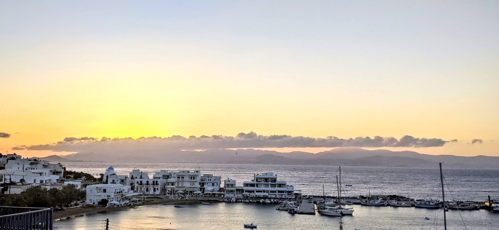 LevintheMed's tweet photo. today's #SCIPscape: a 6:15am view of Piso Livadi harbor, #Paros as we prepare to head into the field.
I'm not a morning person, but what a way to start the day! ☕⛅
.
.
.
#SCIP2020 #Archaeology #cyclades #fieldwork #Greece #morning
@NorwInst https://t.co/6OpKLplbrs