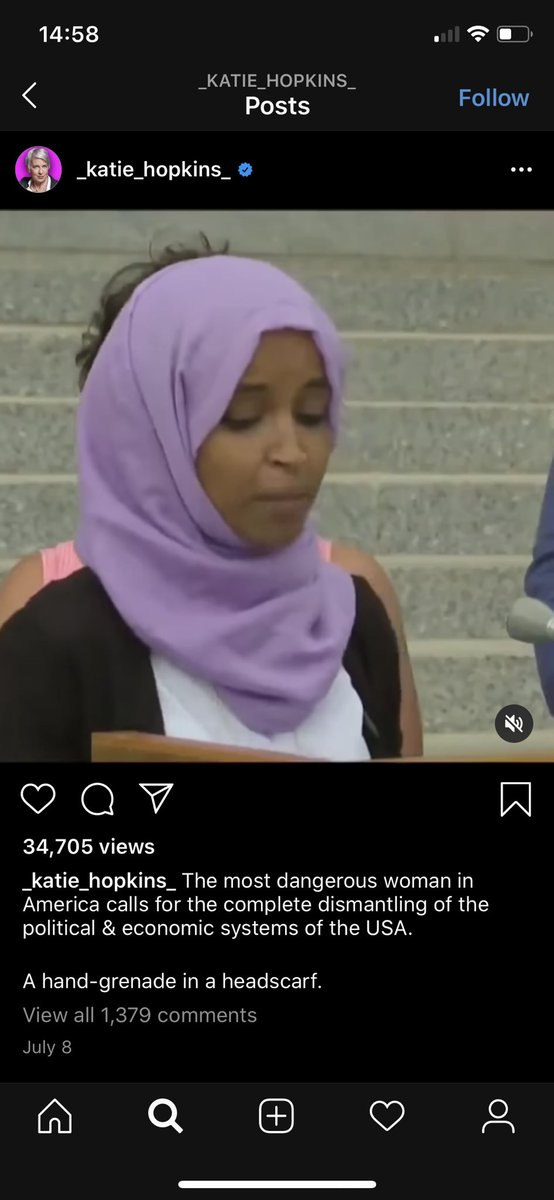 We all know that she is a racist piece of shit, but the fact that she is posting the “White Lives Matter” banner on her Instagram is absolutely disgusting. Not only that but she suggested that a muslim woman in America was “a hand grenade in a headscarf” which is baffling.