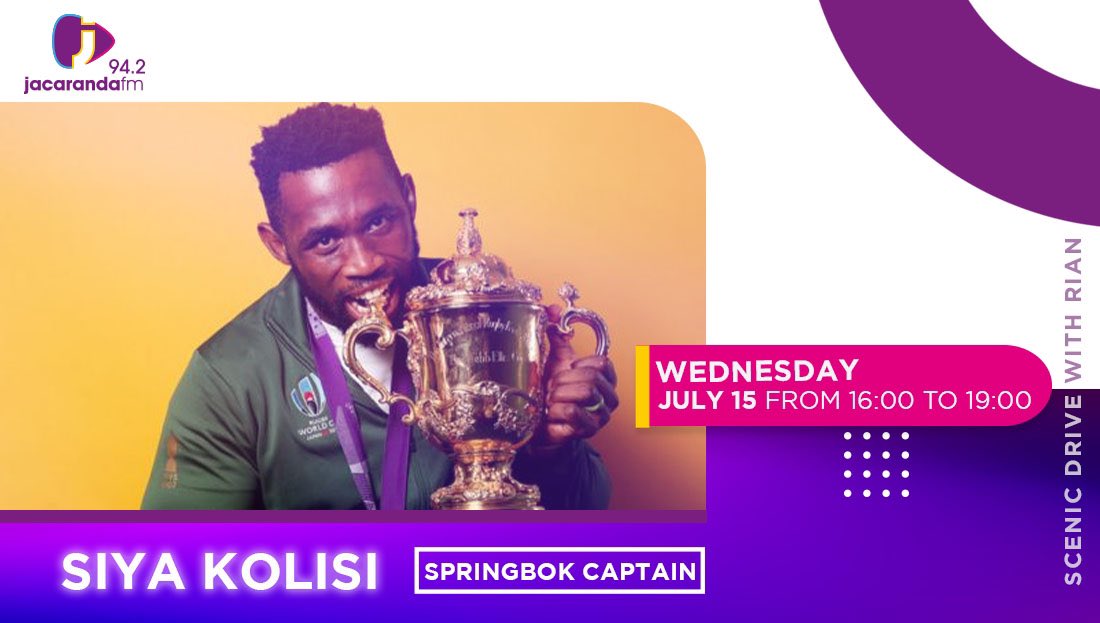 jacarandafm's tweet photo. Springbok captain @SiyaKolisi_Bear will join the Scenic Drive to talk about the #SprayItForward campaign and #MandelaDay πΏπ¦
#JacaDrive https://t.co/qlAmozzllU