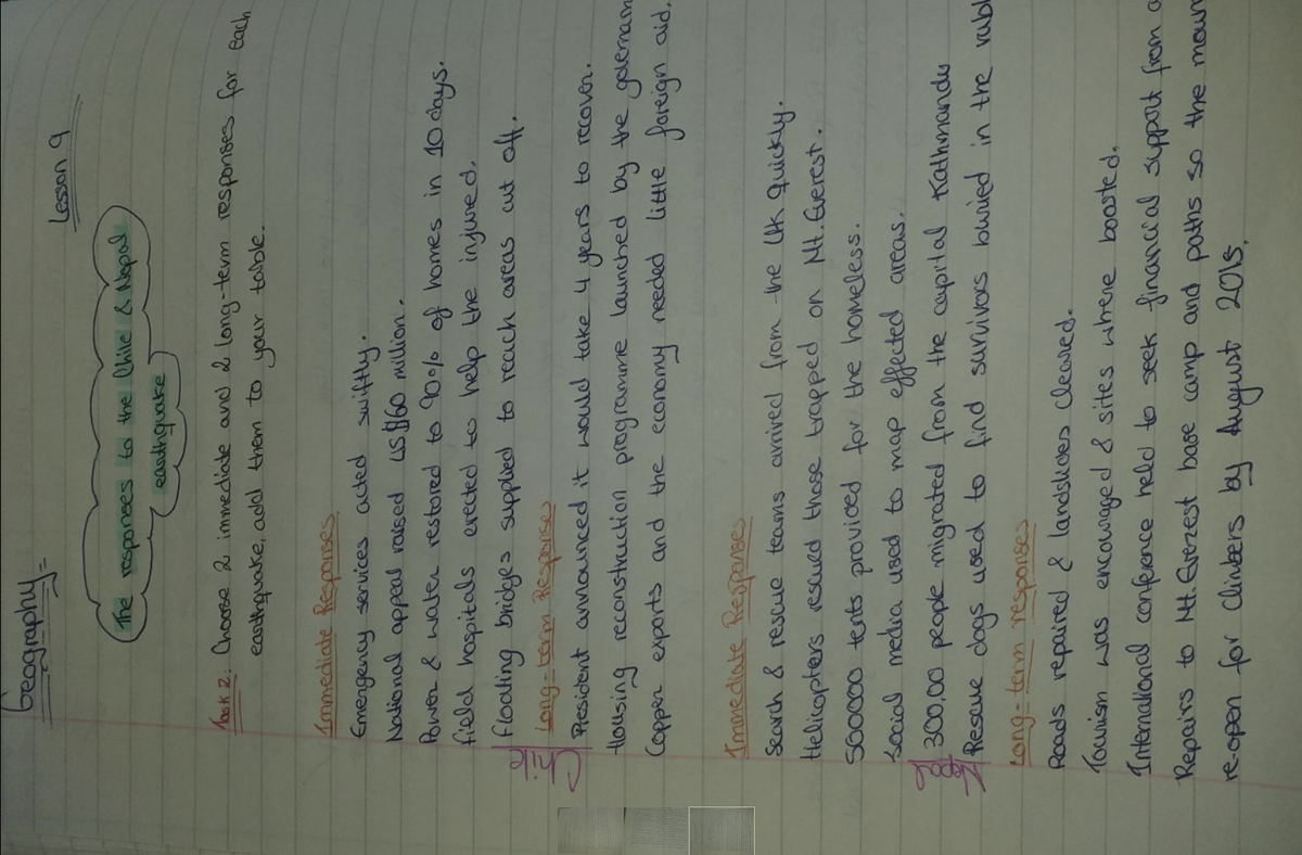 GeogHarper's tweet photo. Liaba Sheikh has produced some fantastic revision notes on the effects and responses to earthquakes. Liaba has worked exceptionally hard all term! A massive well done from the whole department @HarperGreen 🌎😀 https://t.co/qOx00tOOj7