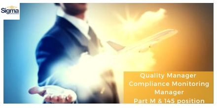 Sigma Aviation Services is delighted to announce a new opportunity for a Quality Manager / Compliance Monitoring Manager Part M &amp; Part 145, to be based with our client in Central Europe. To apply, please contact Klaus on kniculita@sigmaaviationservices.com or call +353 1 669 8226
