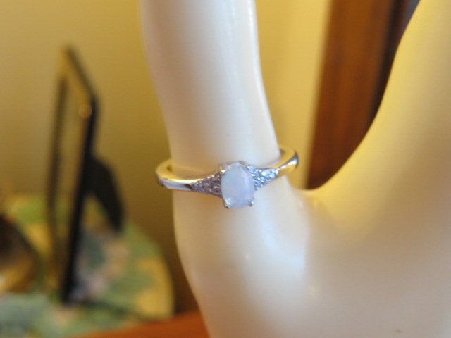 Excited to share the latest addition to my #etsy shop: Natural .44ctw Crystal Opal and White Sapphire Sterling Silver Ring Size 7, Wt. 2.3 g etsy.me/2WDeoTd #silver #no #white #women #yes #stone #artnouveau #opal #925sterlingsilver