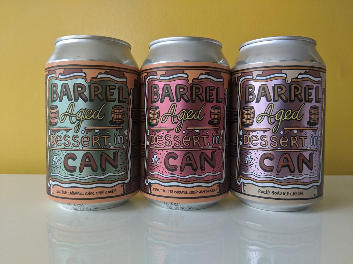 Amundsen Barrel Aged Dessert in a Can sets, £30 for all 3.
Salted Caramel Choc Chip Cookie
Peanut Butter Caramel Crisp Jam Donut
Rocky Rd Ice Cream
All 11.5%
4.44, 4.37 and 4.2 on Untappd
Preorder for next week by replying below.