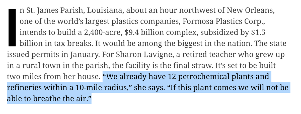 But for neighborhoods near where gas is extracted, goes through pipelines, and where it's refined to make plastic, its impact has been a reality for years: extreme air pollution and higher disease rates. These communities are almost always low-income and people of color.