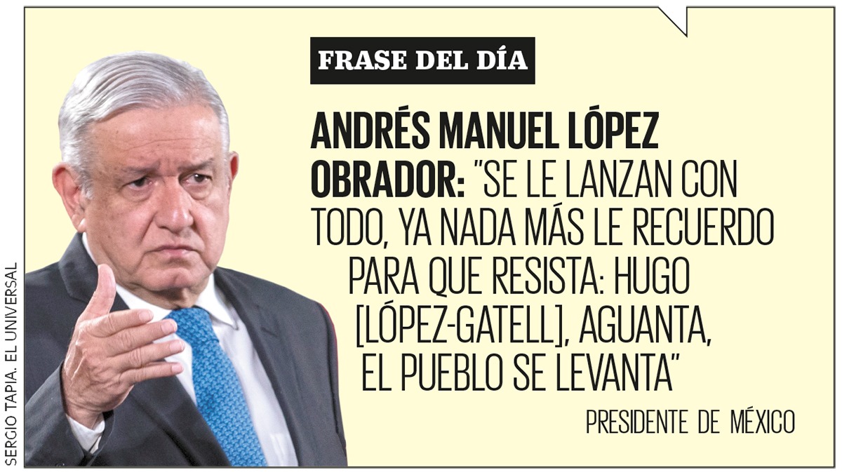 El_Universal_Mx's tweet photo. #LaFraseDelDía “Aprovecho para decir que lo respaldamos, porque se le están lanzando con todo, nada más le recuerdo a Hugo para que resista: Hugo aguanta, el pueblo se levanta": @lopezobrador_ https://t.co/lOWaPrCQIu https://t.co/gM8kmUY3R1