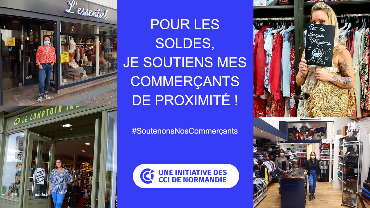 CCIOuestNormand's tweet photo. #SoutenonsNosCommerçants :                             
👍Les #soldes démarrent aujourd’hui, l’occasion de rendre visite à nos #commerçants de proximité Normands, durement touchés par la crise du #Covid19. Ils vous réservent de bonnes affaires et un très bon accueil. https://t.co/6BwKcGmBk0