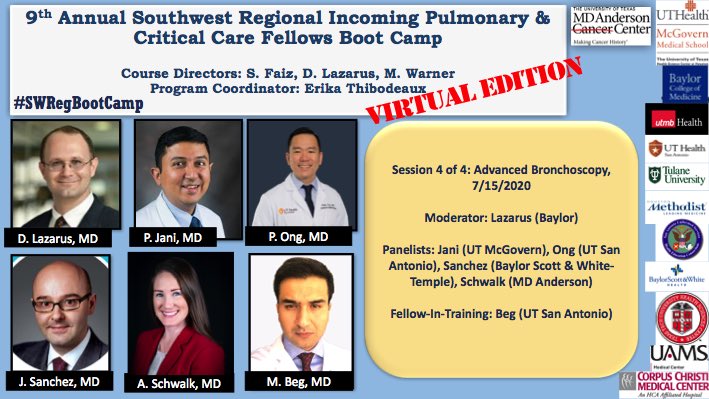 sfaiz212's tweet photo. Final session #SWRegBootCamp Virtual Edition 2020 on Advanced #Bronchoscopy #EBUS #EMN with #IP @AAB_IP experts #MedEd #PCCM https://t.co/DbMKPrLyOL