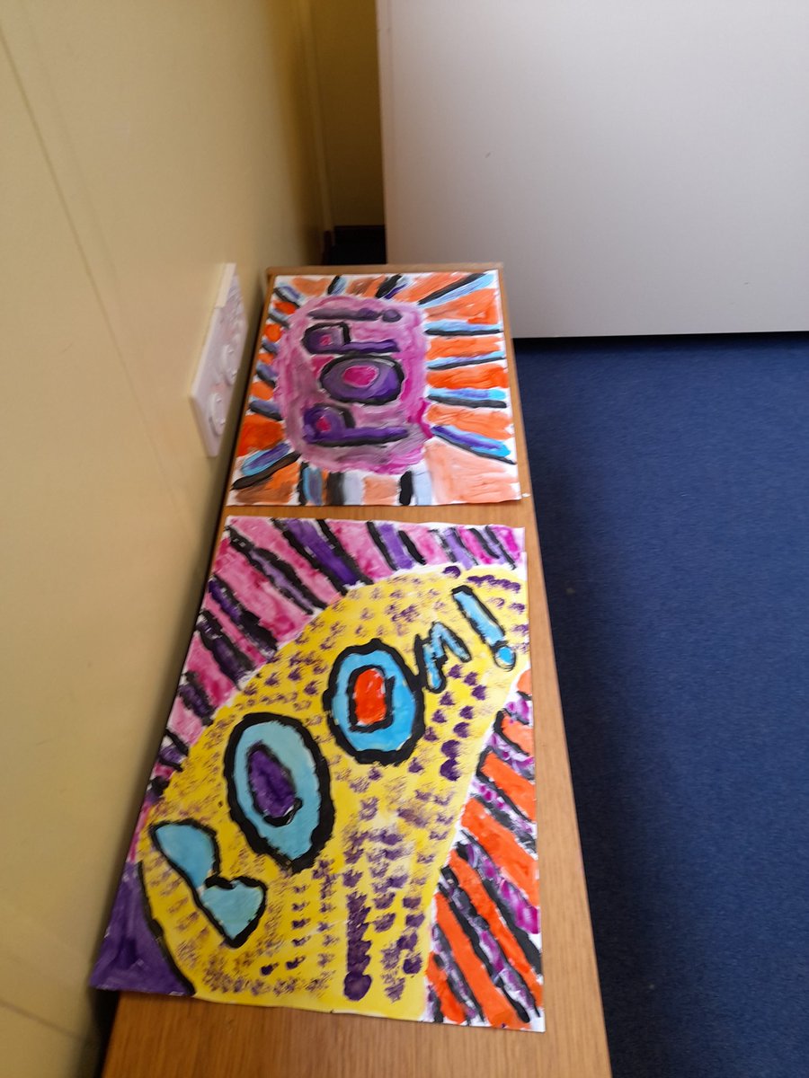MrsHuntYear4's tweet photo. Year4 keyworker bubble working on some great pop art https://t.co/WF8mtsaO3P