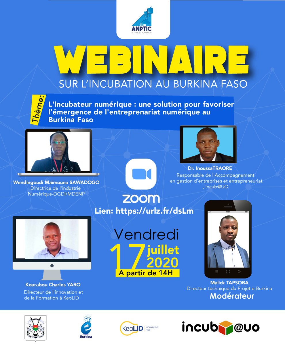 anptic's tweet photo. Webinaire sur l'incubation au Burkina Faso
Lien: https://t.co/tan3DXO84s https://t.co/PtZAgZib3l