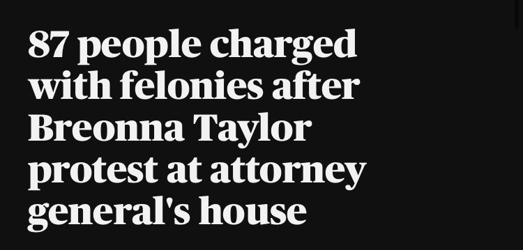 rentstrikebmore's tweet photo. This is absolutely sickening. The officers are STILL walking free, and it is decided to arrest EIGHTY-SEVEN protesters demanding #JusticeForBreonnaTaylor.
Daniel Cameron, you are abusing your powers for your own benefit/teetering towards authoritarianism. https://t.co/8ciyQcpDKZ