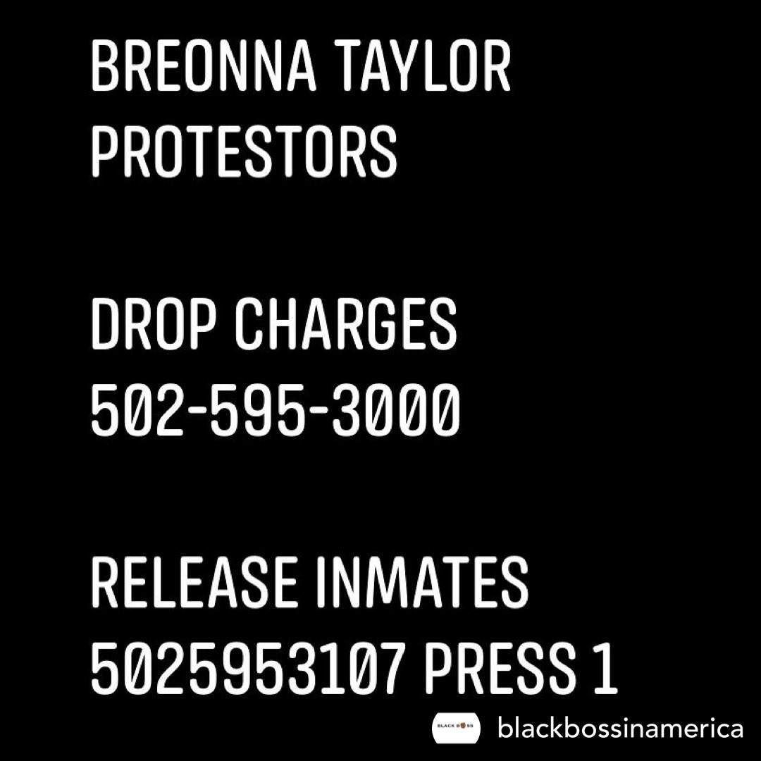 rentstrikebmore's tweet photo. Demand that these protesters get the charges dropped, and demand that they are released.
502-595-3000
502-595-3107, press 1
#JusticeForBreonnaTaylor #BreonnaTaylor #BreonnaTaylorWasMurdered https://t.co/CUvZwWI3Dh