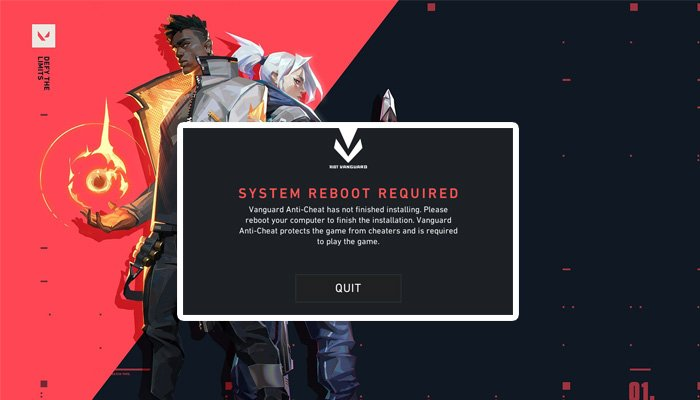 Ошибка в работа vanguard anti cheat. Reboot system. vanguard anti-cheat. ребут систем нау. внимание загружается игра reboot.