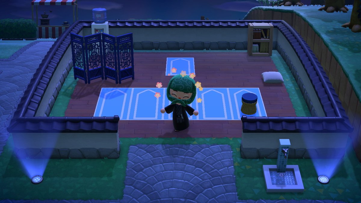 monsterious's tweet photo. musolah by the riverrrrr! (pancoq kiri belum sampai lagi hehehe) #Monville #AnimalCrossing #ACNH #NintendoSwitch https://t.co/8l4sHBsB5p