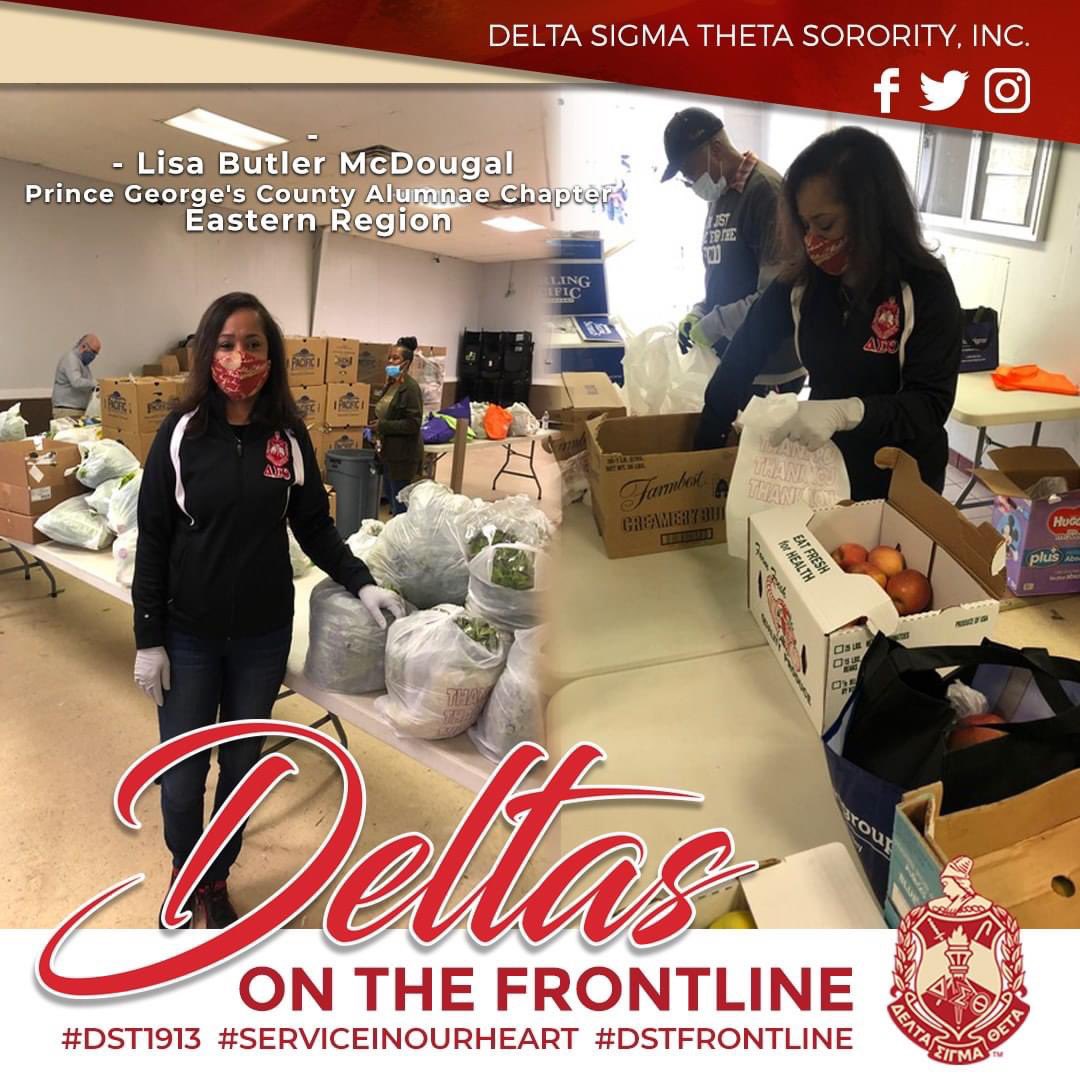 dstinc1913's tweet photo. We salute Lisa Butler McDougal, President of non-profit Sowing Empowerment and Economic Development, Inc. (SEED) in Maryland. During COVID-19, demand for weekly emergency food and senior hot meals skyrocketed. Thanks for your generosity. #DST1913 #ServiceInOurHeart #DSTFrontline https://t.co/o2XkrxLyYf