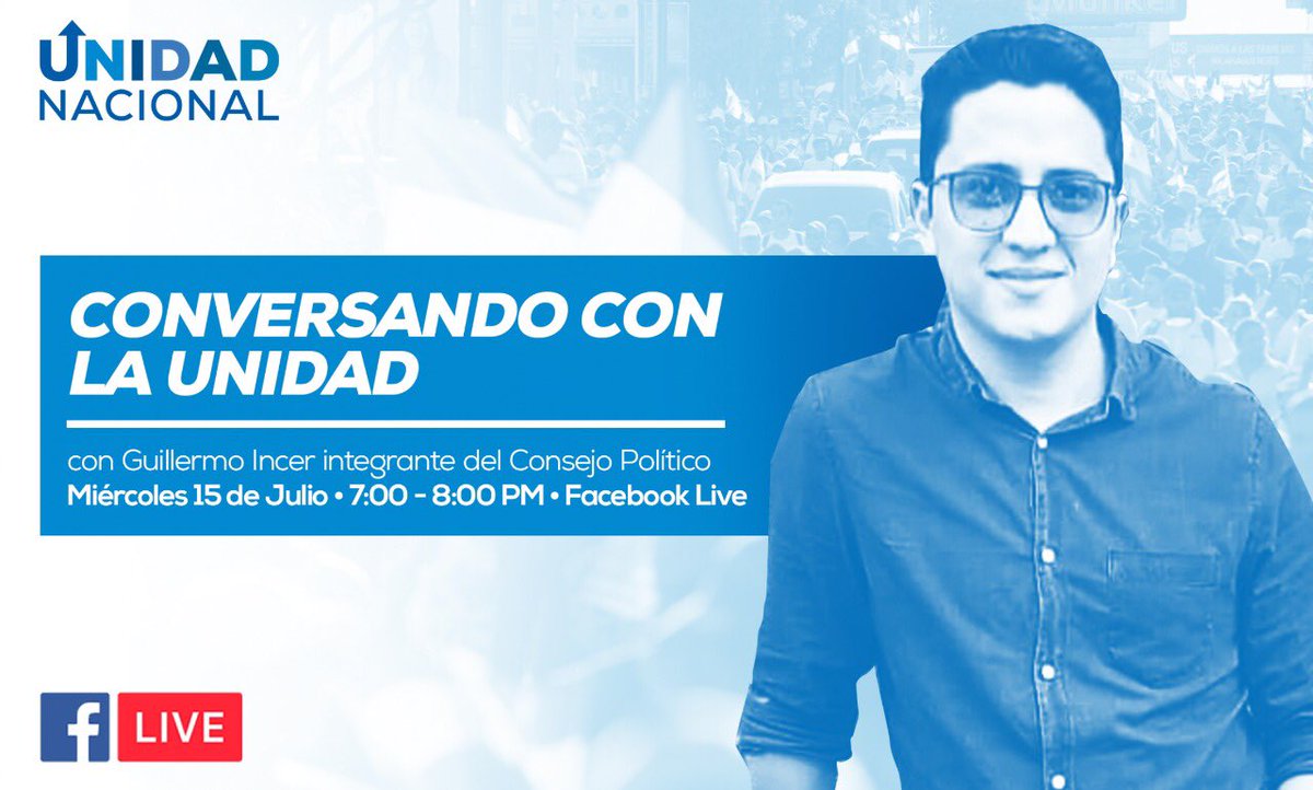 Hoy conversamos con @GuillermoIncer sobre los próximos pasos de la Unidad Nacional en este contexto. Prepara tus preguntas. #SomosUnidad 
#UnidadNacional
