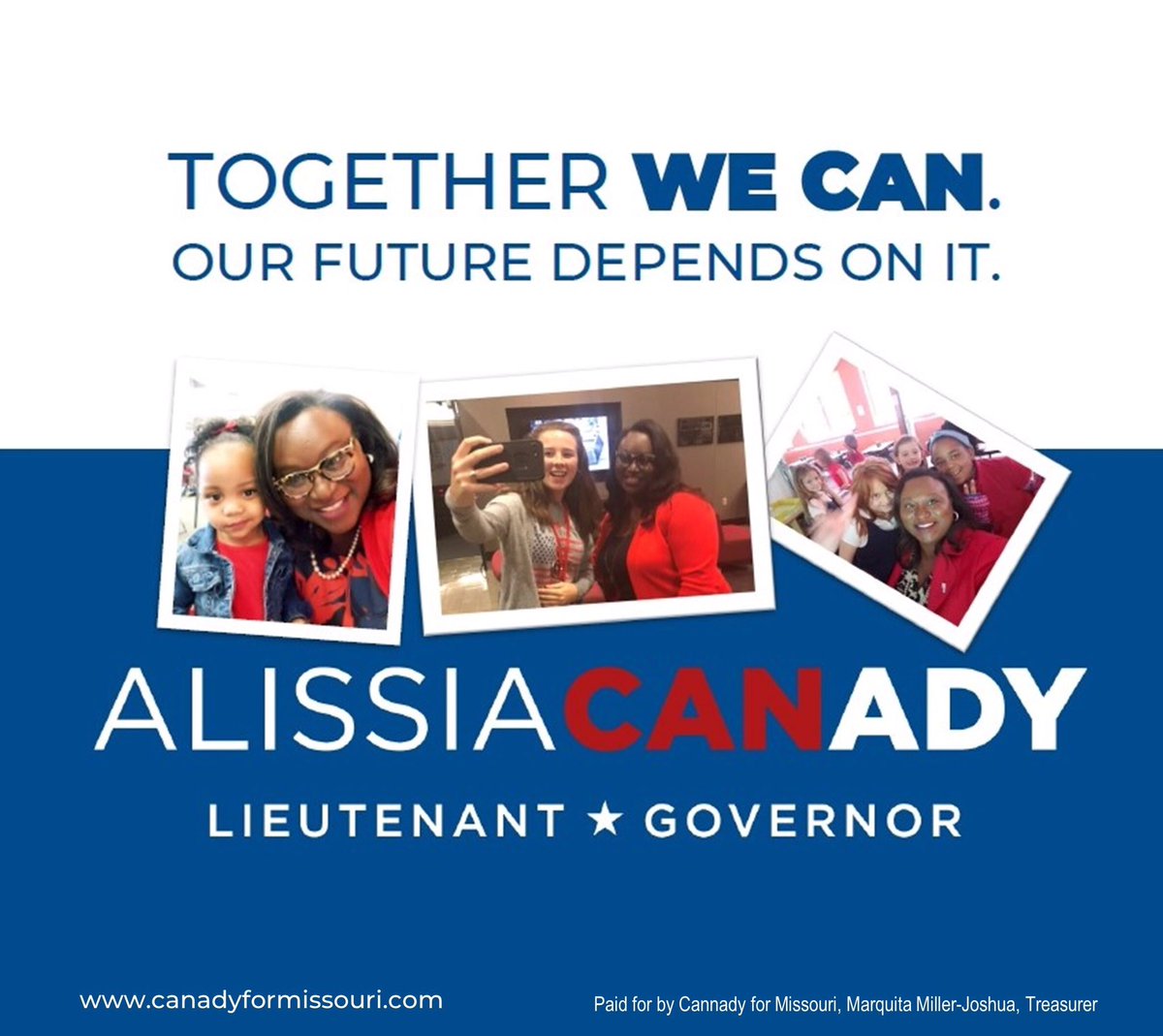 alissiacanady's tweet photo. We are Less than 3 weeks until the primary election on August 4th. Together #WeCan #ExpandMedicaid #VoteCanady #VoteYesOn2 #voteabsentee #VoteBlue #BoldSensibleLeadership #LtGovernor #MissouriMatters
Donate https://t.co/9C1aEUhcPk https://t.co/b22HBwSJhu