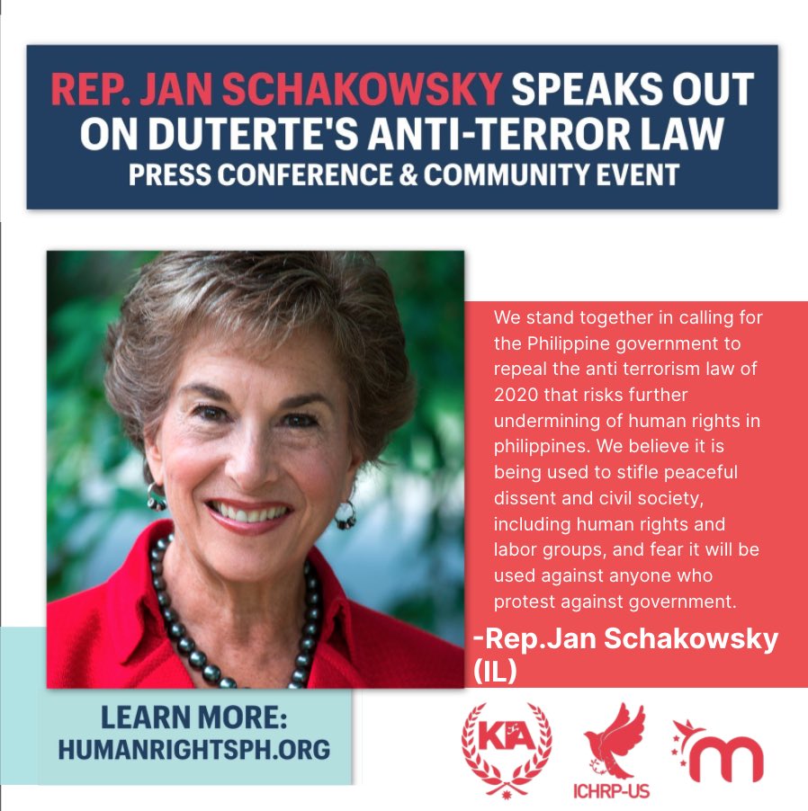 "We stand together in calling for the Philippine government to repeal the anti terrorism law of 2020 that risks further undermining of human rights in philippines..." #humanrightsph #NoToTerrorLaw #JoinICHRP #ActivismIsNotTerrorism