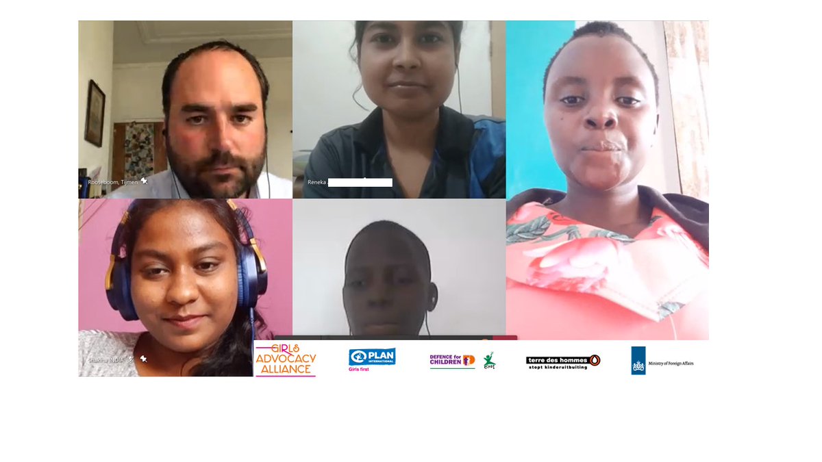 PlanNederland's tweet photo. Onze #GirlsAdvocacyAlliance jongeren bij #HLPF2020  in gesprek met de Nederlandse ambassadeur voor jongeren, onderwijs &amp; werk over de participatie van jongeren en hun kansen op de arbeidsmarkt. Veel dank @tijmenrooseboom ! @terredeshommes @DefenceChildren @MinBZ @NLcivilsociety https://t.co/PCFGJUtVFj