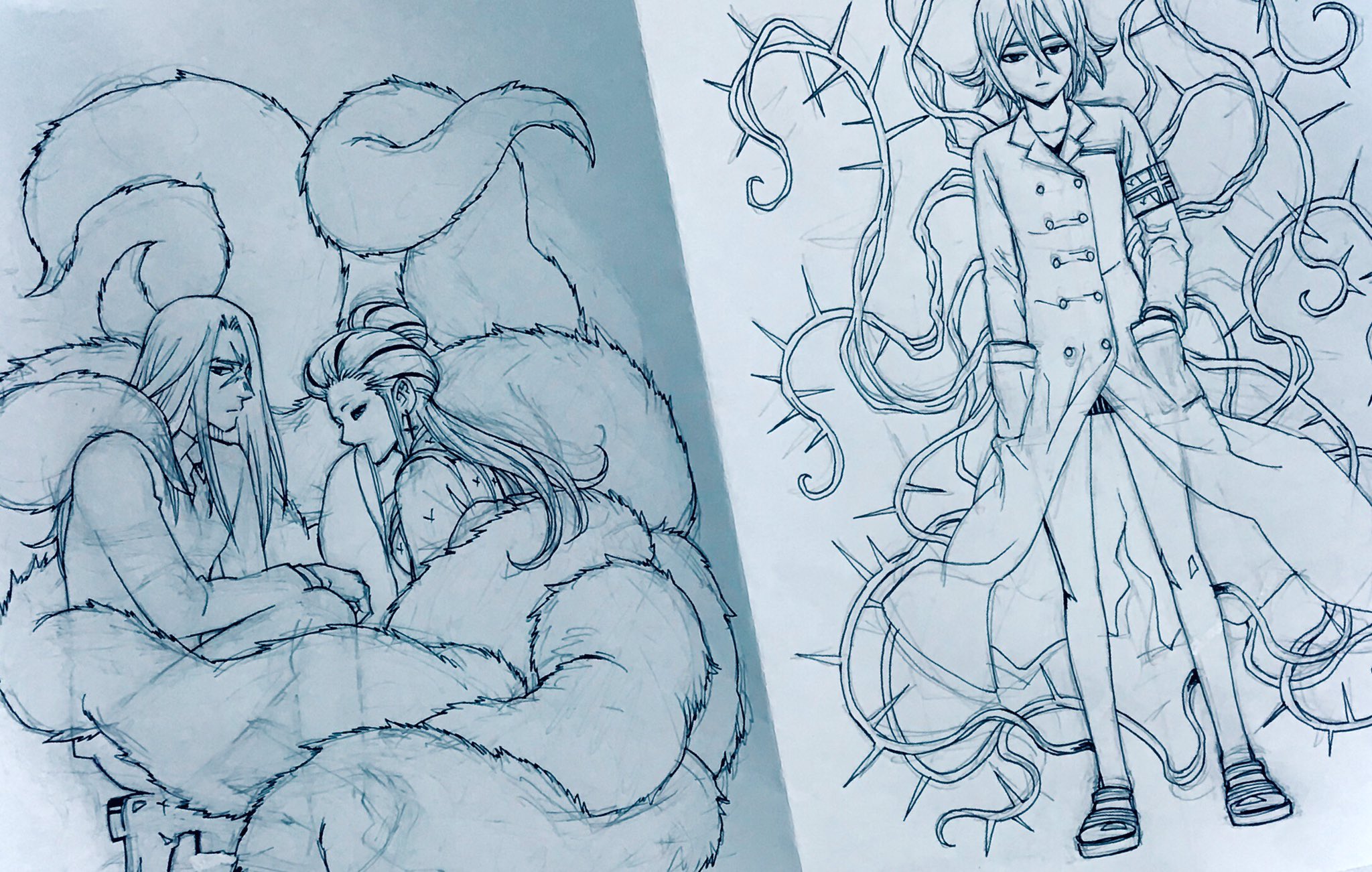 田辺イエロウ Birdmen 結界師 完全版 5 6巻に使う用のイラストを作成中 黒芒楼懐か死な皆さんは来月をよろしくー T Co Zivjp7yec2 Twitter