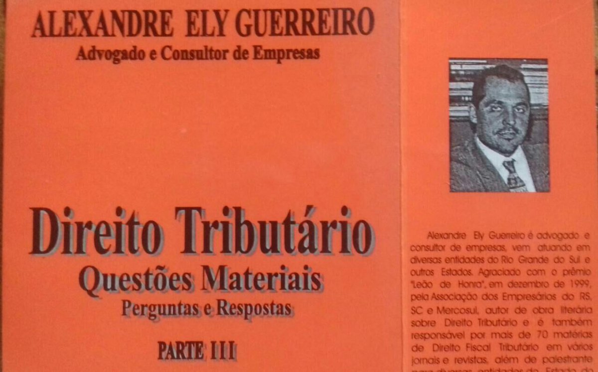 ALEGUERREIROPRO's tweet photo. Mais duas obras de Direito Tributário até final do ano em parceria com editora conhecida e firmamento de uma revista trimestral da área e mais duas outras... https://t.co/PZU5ijnvRv