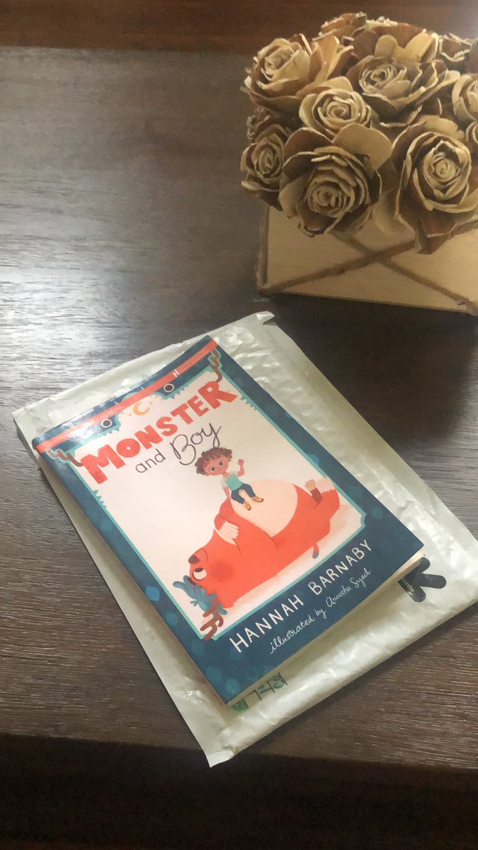 Good thing I got those other books off yesterday cause look what came in the mail for me!  Can’t wait to read it! #BookAllies #MGLit #monsterandboy #MiddleGrades #AmReading @HannahRBarnaby
