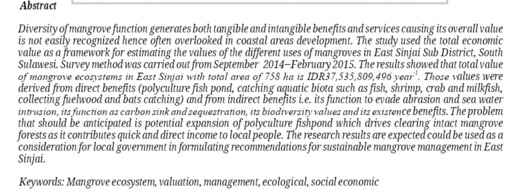 jmhtjournal's tweet photo. This research is about "Economic Valuation As a Basis for Sustainable Mangrove Resource Management: A Case in East Sinjai, South Sulawesi".
https://t.co/fmlNZjfirm
--
#mangrove
#tropicalmangrove
#forestvaluation
#tangiblebenefits
#intangiblebenefits
#SouthSulawesi https://t.co/vaW81bVOKu