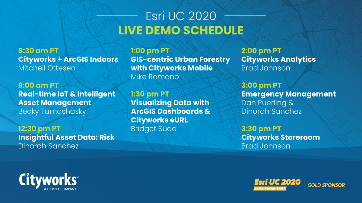 cityworks's tweet photo. Happy Wednesday! We have another great lineup of #EsriUC live demos today. Don't miss them! https://t.co/2XniKmlwU3
#Arcgis #emeregencymanagement #assetmanagement #urbanforestry #localgov #wastewater https://t.co/Mnb4dkQS0Z