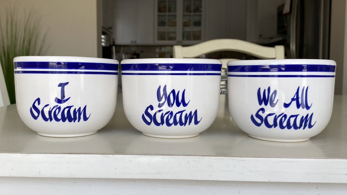 If you don’t want to own an absolutely horrifying set of bowls, avoid breaking the “for ice cream” one.