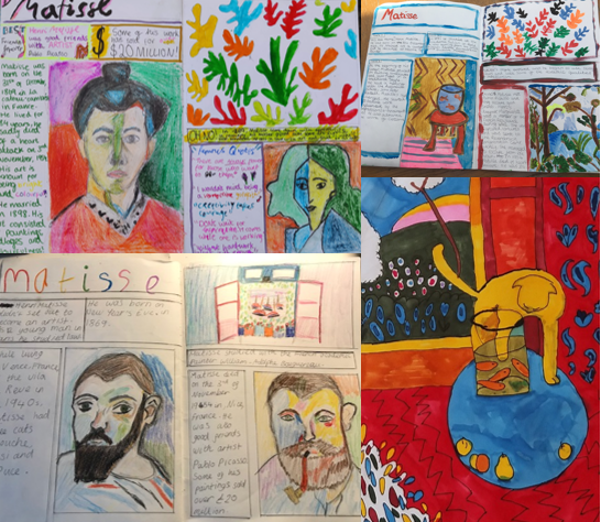 art_ranelagh's tweet photo. Year 7 were given a list of artists they could study: I love the vibrant colours used for Matisse and Warhol, the way that Ruby captured the darkness of Bacon's work, and I had to mention Thomas - Kandinsky was not on my list- but this is an excellent representation of his work! https://t.co/DSAtvRocdu