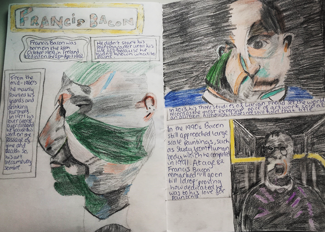 art_ranelagh's tweet photo. Year 7 were given a list of artists they could study: I love the vibrant colours used for Matisse and Warhol, the way that Ruby captured the darkness of Bacon's work, and I had to mention Thomas - Kandinsky was not on my list- but this is an excellent representation of his work! https://t.co/DSAtvRocdu