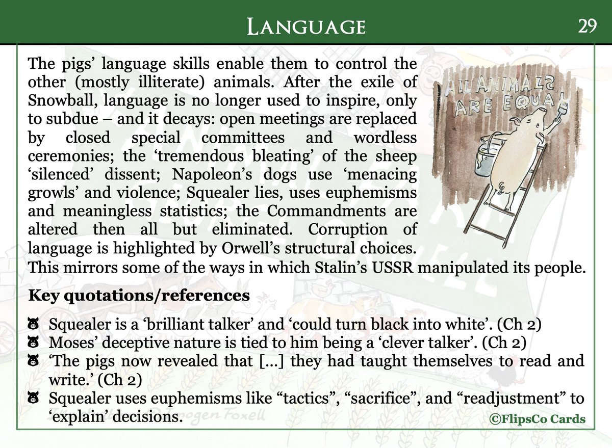 FlipsCoCards's tweet photo. *NEW!* Animal Farm revision cards (20 x A6 double sided) now available to order online 👉🏼 https://t.co/YzcCAaiuFT

Thanks again to @imogenfoxell for another set of sublime illustrations 🎨 #AnimalFarm #TeamEnglish https://t.co/puT2kVAJrA