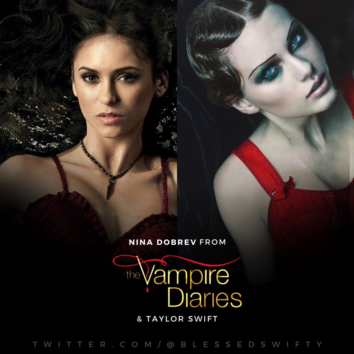 blessedswifty's tweet photo. Taylor Swift was supposed to be on "The Vampire Diaries". The show tried writing a part for Taylor Swift, Nina Dobrev says. https://t.co/2qzKiwKlv7